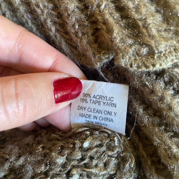 Vintage Lily & Taylor Brown Ruffle Collar Bell Sleeve Cardigan | Large - Picture 5 of 9